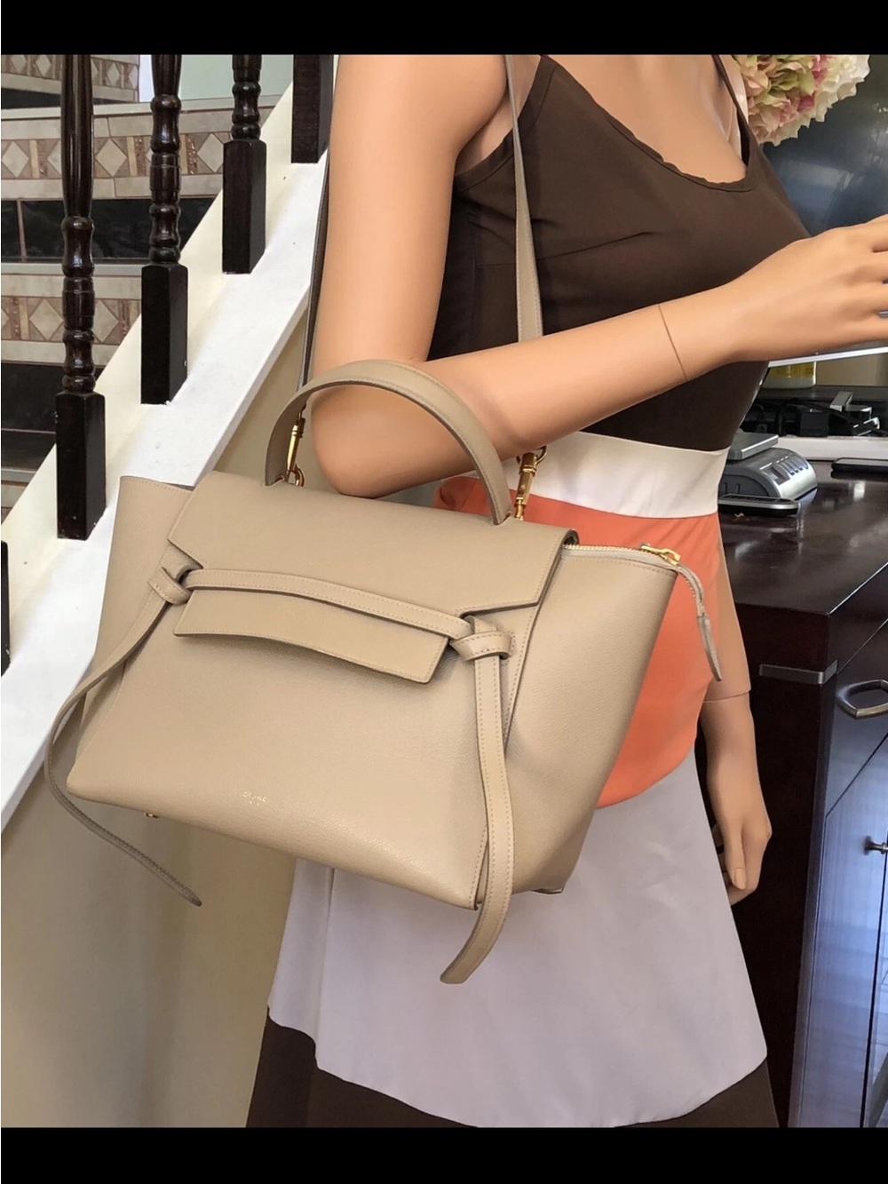 Celine Belt Bag Mini Beige Leather Handbag - Picture 16 of 16